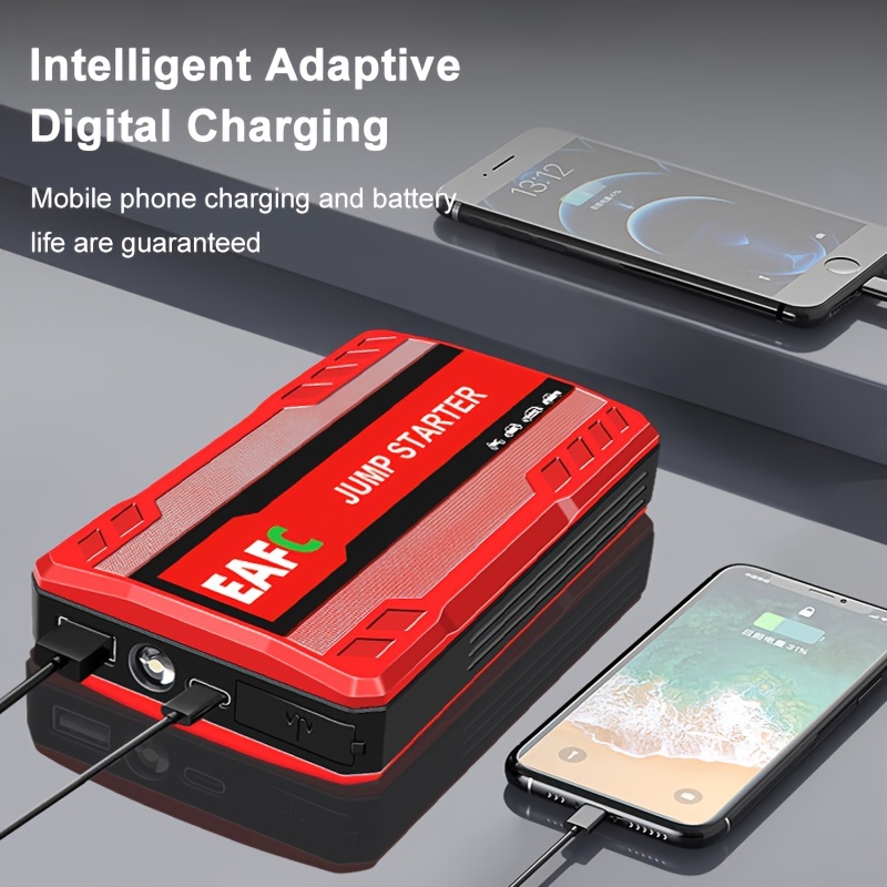 portable car jump starter battery power bank with led light new upgrade car emergency booster supports starting 12v gasoline cars up to 3 0l