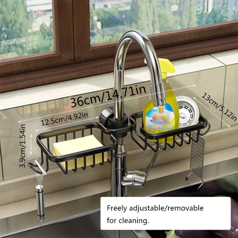 Kitchen Sink Faucet Sponge Drain Rack, Toilet Storage Shelf