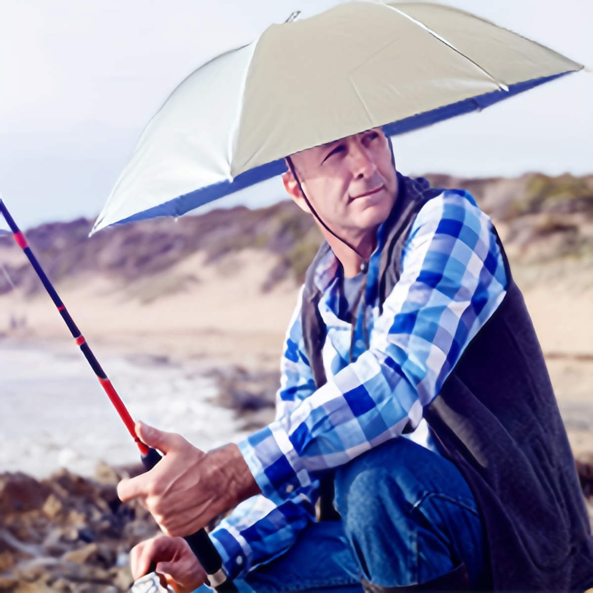 Umbrella Hat Fishing Gear and Equipment Hand Free Camping Cap