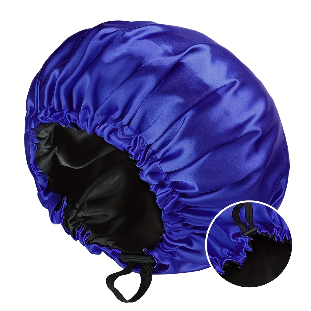  SOBONNY Gorro de seda para dormir, 100% seda de morera, para  mujeres, cuidado del cabello, gorro de noche con cintas ajustables (L, azul  marino) : Belleza y Cuidado Personal