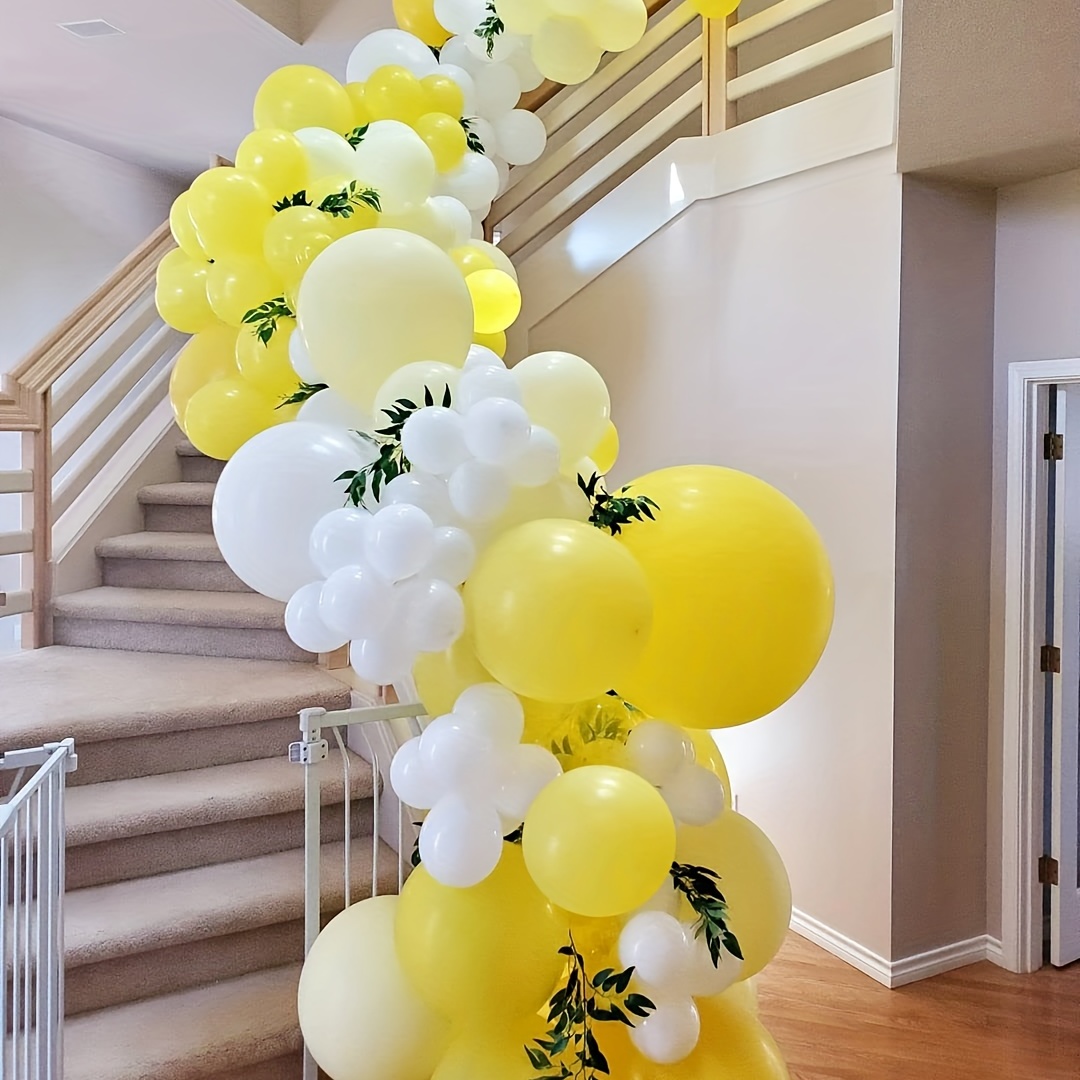 Pastel Yellow Balloon Garland Kit With Gold Confetti Perfect - Temu