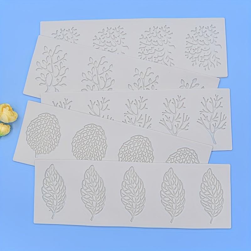 Coral Leaves Decorative Lace Mat Leaf Cake Mold Sugar Craft Silicone Pad  Fondant Moulds Decorating Tools Baking Accessories