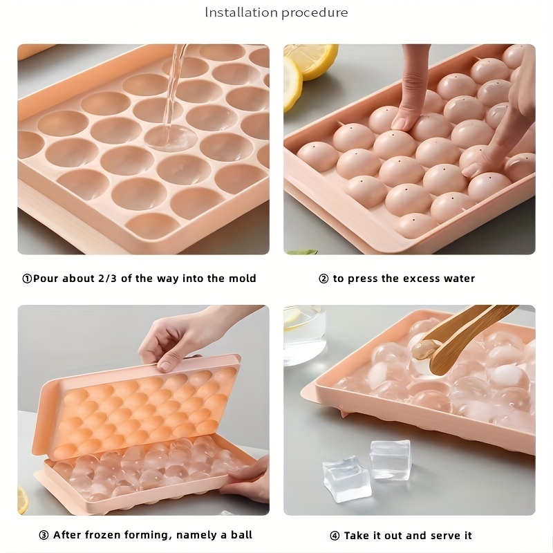 Frozen Whiskey Ball Ice Cube Ice Mold Box Round Ball Storage - Temu