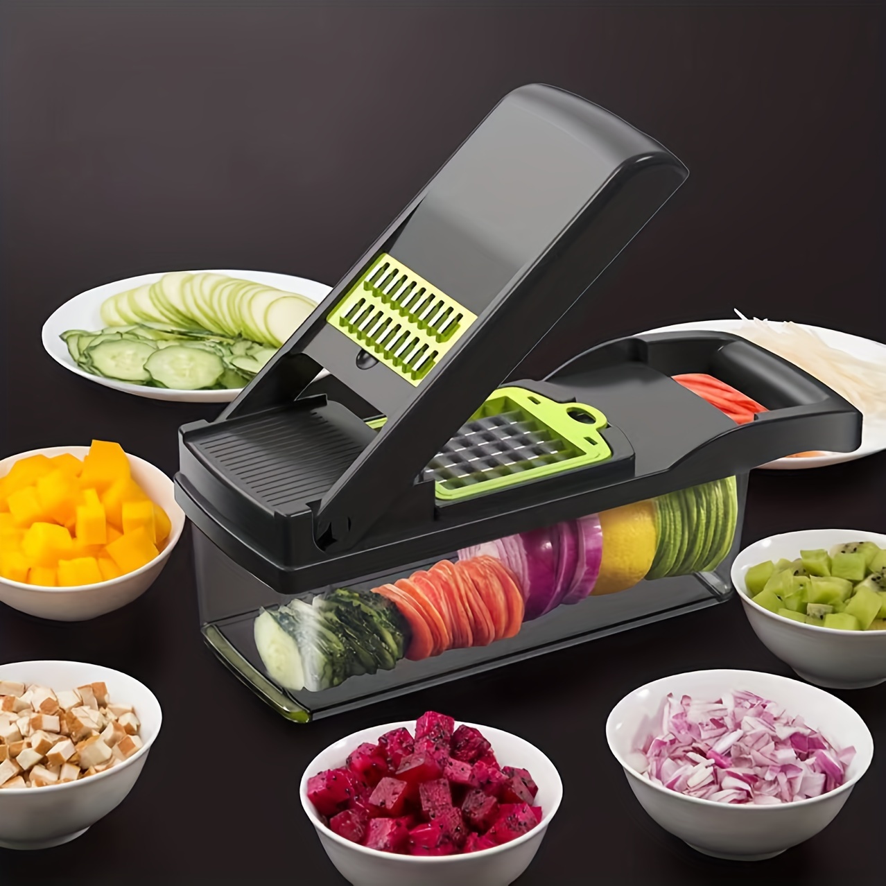 12-IN-1 Multi-Function Food Chopper Vegetable and fruit manual shredding  and slicing machine Kitchen Convenience Vegetable Tool