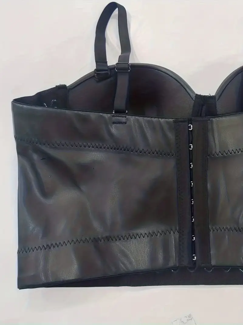 Pu Leather Push Bra Comfy Breathable Corset Intimates Bra - Temu