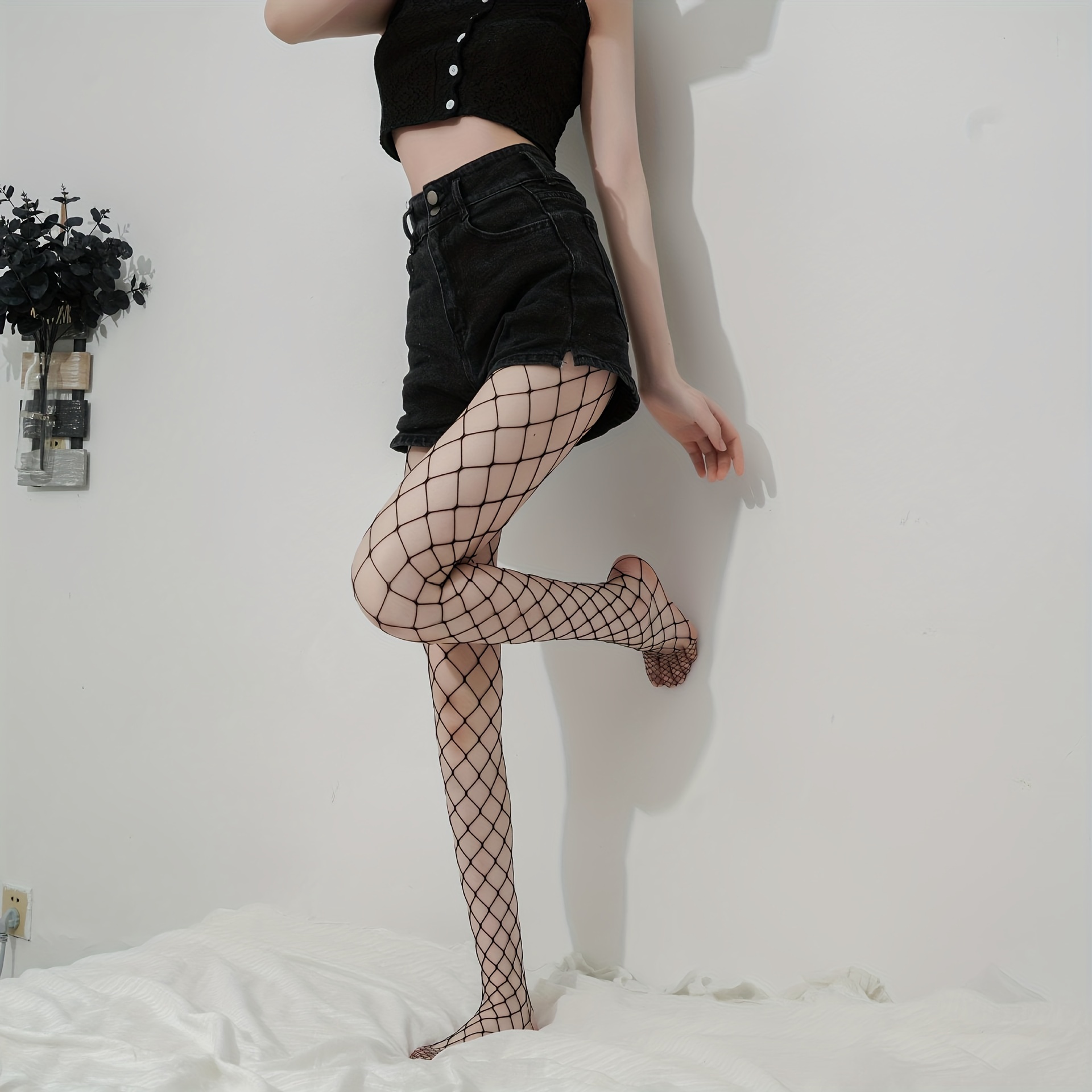 1/3 Pack Sheer Fishnet Tights, Hollow Out High Waist Mesh Pantyhose,  Women's Stockings & Hosiery