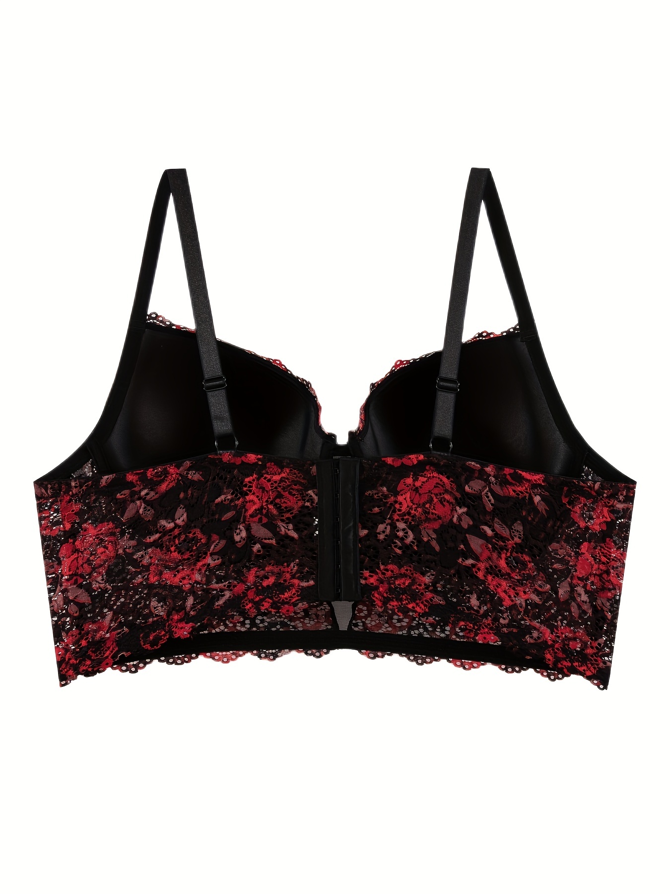 Plus Size Casual Bra Women's Plus Floral Jacquard Contrast - Temu