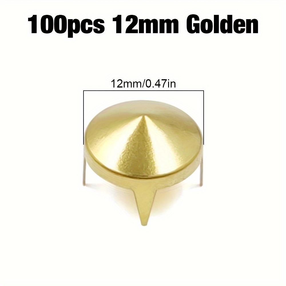 Brass Round Studs Claw Rivets Leather Craft Punk for Clothing Bags