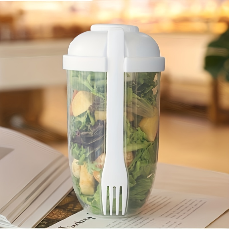 1pc Salad Cup, Portable Salad Meal Shaker Cup, Plastic Healthy Salad  Container Fork, Salad Dressing Holder, Salad Cup For Picnic Lunch  Breakfast, Kitchen Stuff, Kitchen Gadgets, Back To School Supplies  1070ml/36.2oz- Fresh