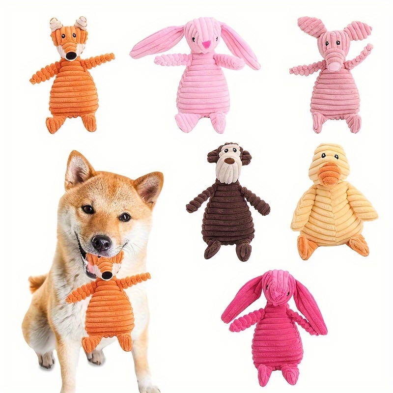 Animals Design Pet Grinding Teeth Squeaky Plush Toy Durable - Temu Canada