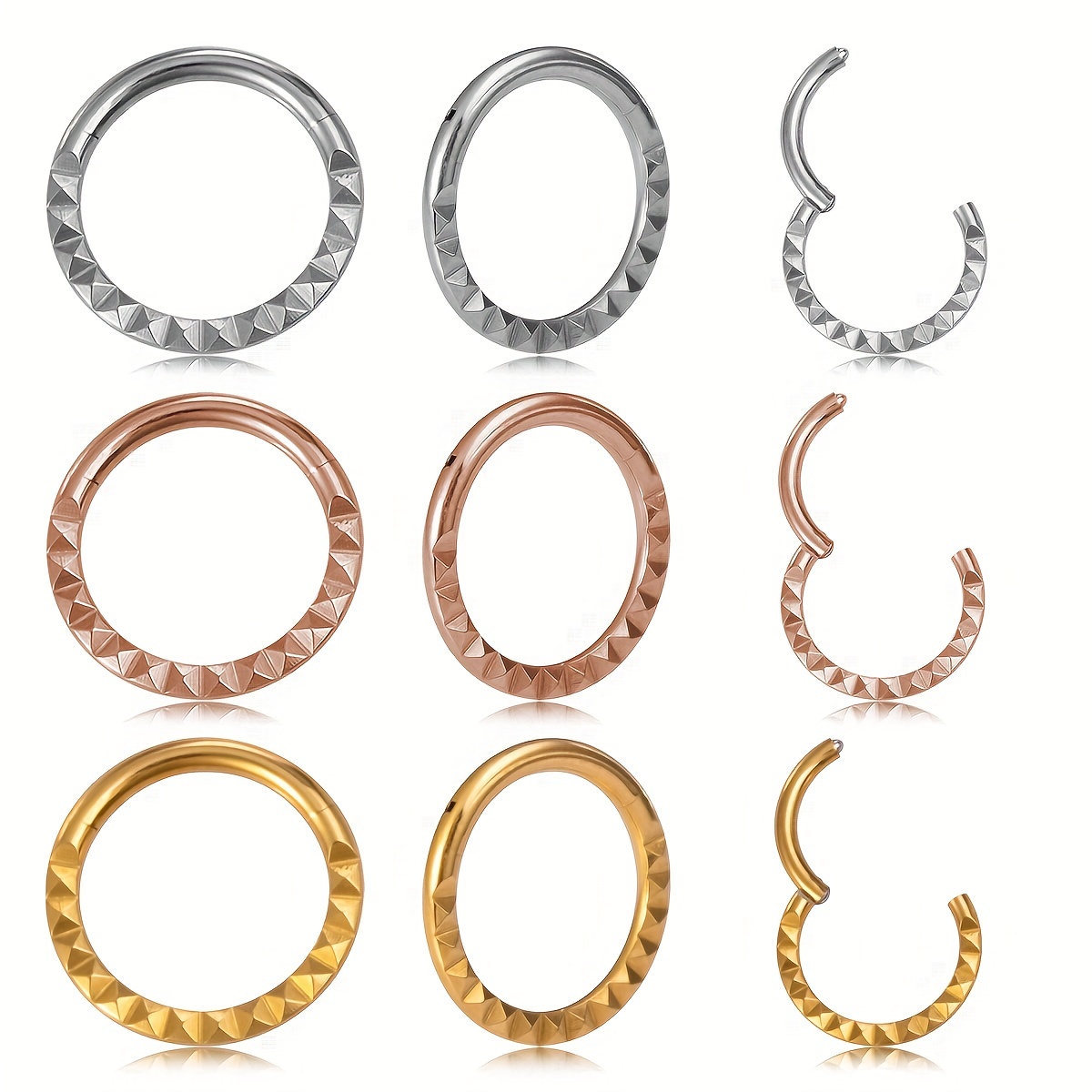 14K Gold Seamless Hinged Clicker Ring - Cartilage, Daith, Nose, Septum