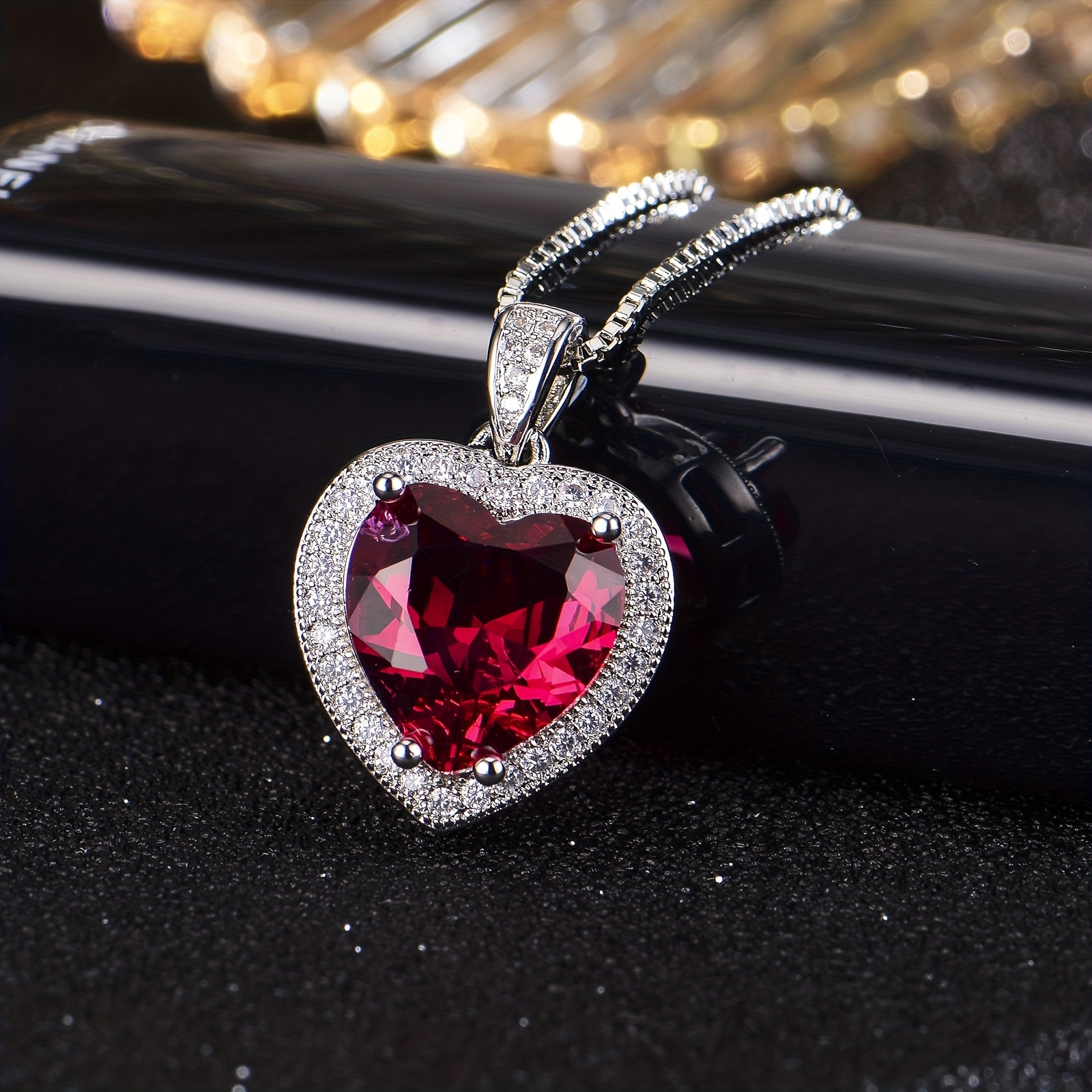 Red ruby deals heart necklace