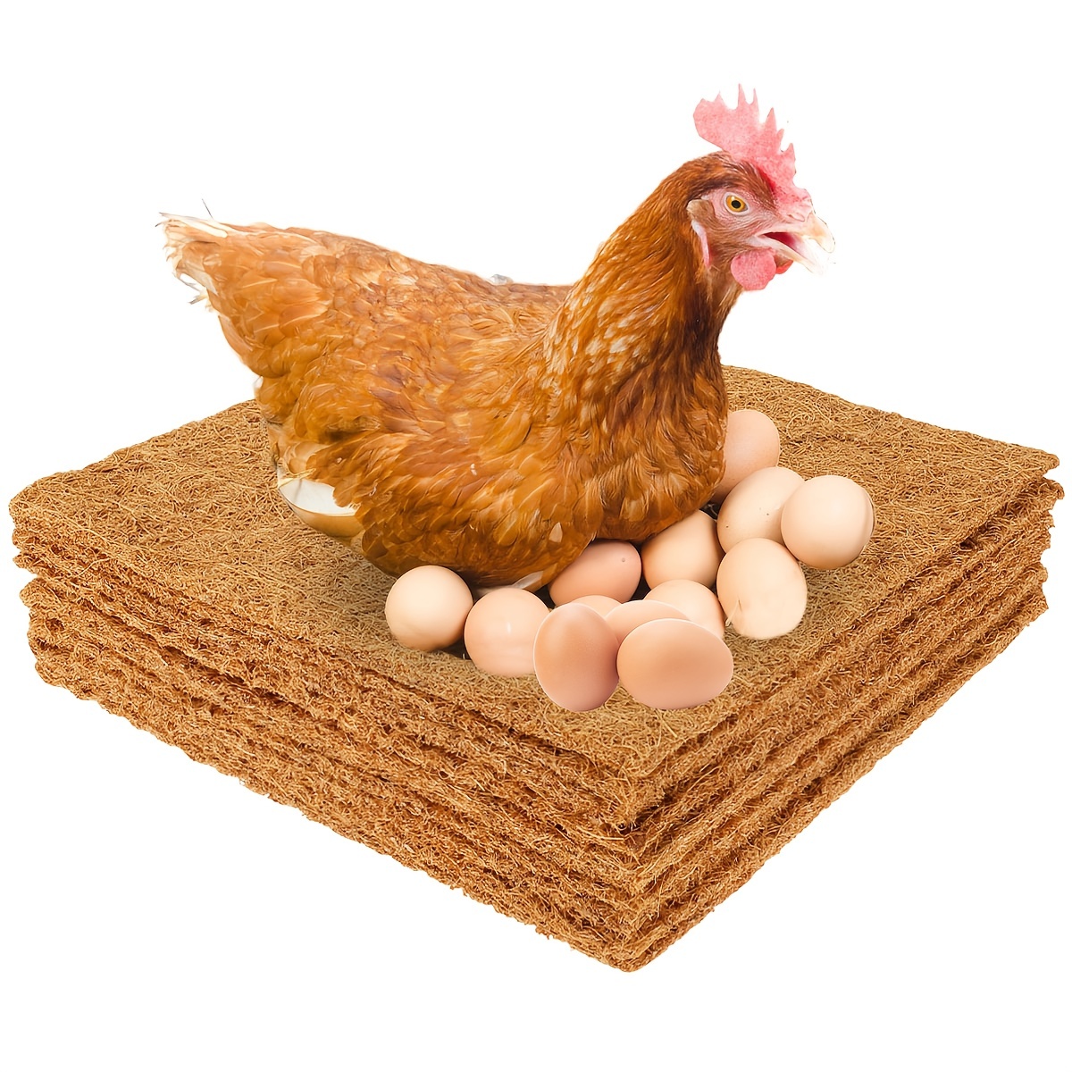 

10pcs, Chicken Nesting Pads Reusable Hens Nest Bedding Mats Natural Coconut Palm Hens Nesting Pad 13 X 13 Inches Multifunctional Chicken Nesting Box Liners For Hen Laying Eggs