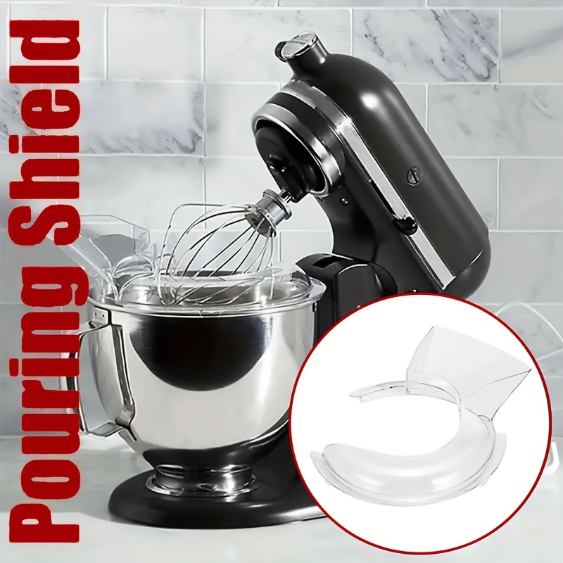 KitchenAid Pouring Shield - Secure Fit Splash Guard Accessory for 4.5 and 5  Quart Stainless Steel Bowls - Mess-Free Mixing and Pouring