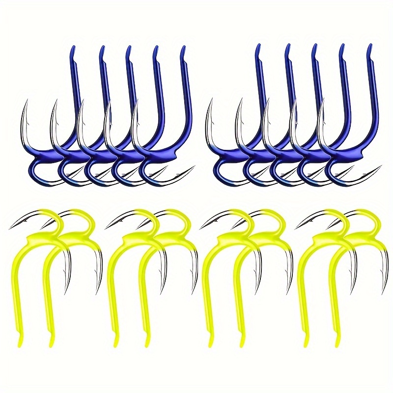 High Carbon Steel Fishing Hooks Strong Double Hooks Barbed - Temu