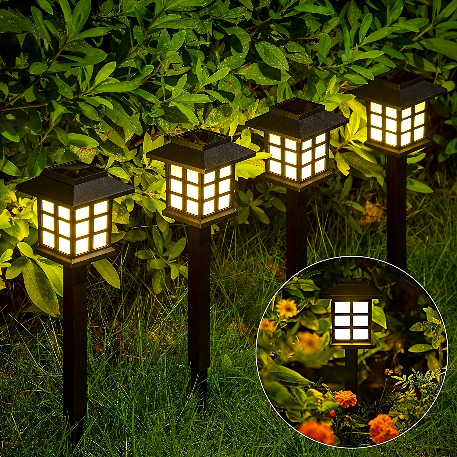 Lanterne Solaire LED Exterieur Lampe Solaire de Jardin Décorative