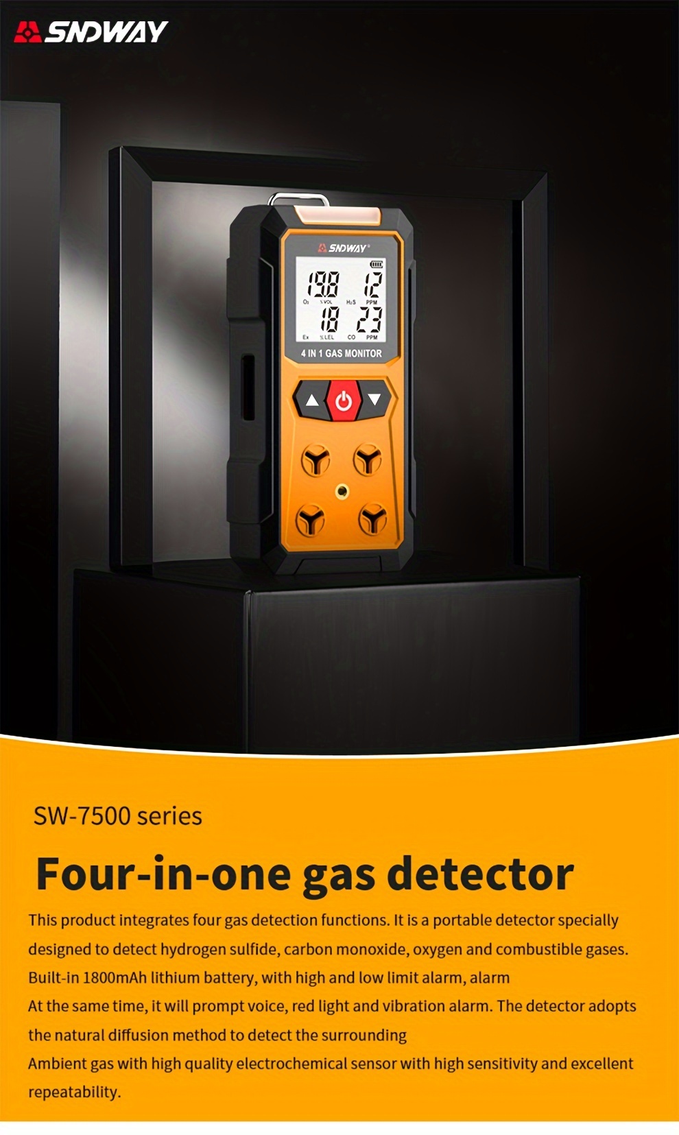 1 Gas Leakage Detector Carbon Monoxide Detector Oxygen Hydrogen Combustible Gas Detetion Meters