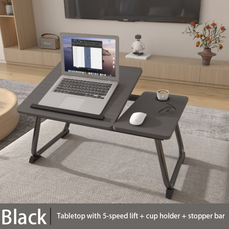 Laptop Bed Tray Desk With Cup Holders Lap Desk With Cushion - Temu