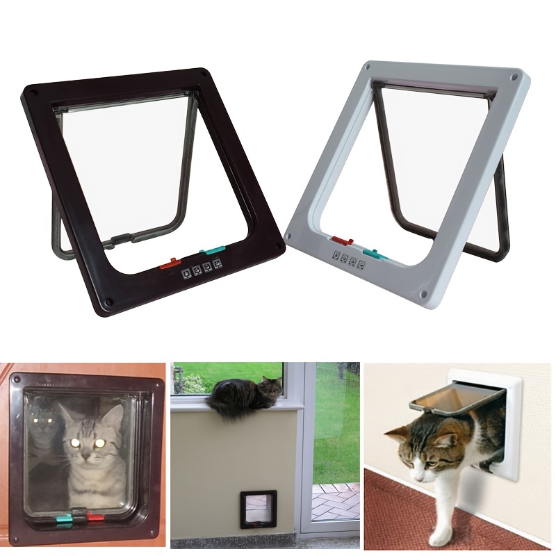 Puerta para mascotas para gatos y perros, puerta de solapa para gatos para  interior y exterior, puerta de gato resistente a la intemperie, puerta de