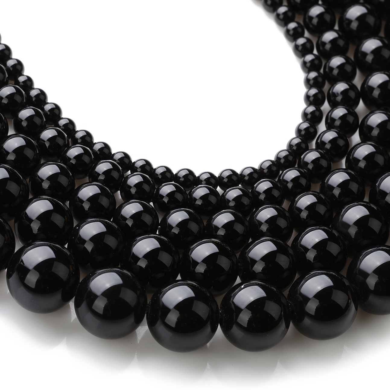 Black Onyx Beads Gemstone Round Loose Beads For Jewelry - Temu