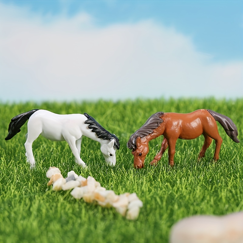 Aydinids 25 Pcs Mini Horse Figures Resin Horse Foal Models Plastic Horse  Figurines Set Miniature Pony Horse Fairy Garden Accessories for Party