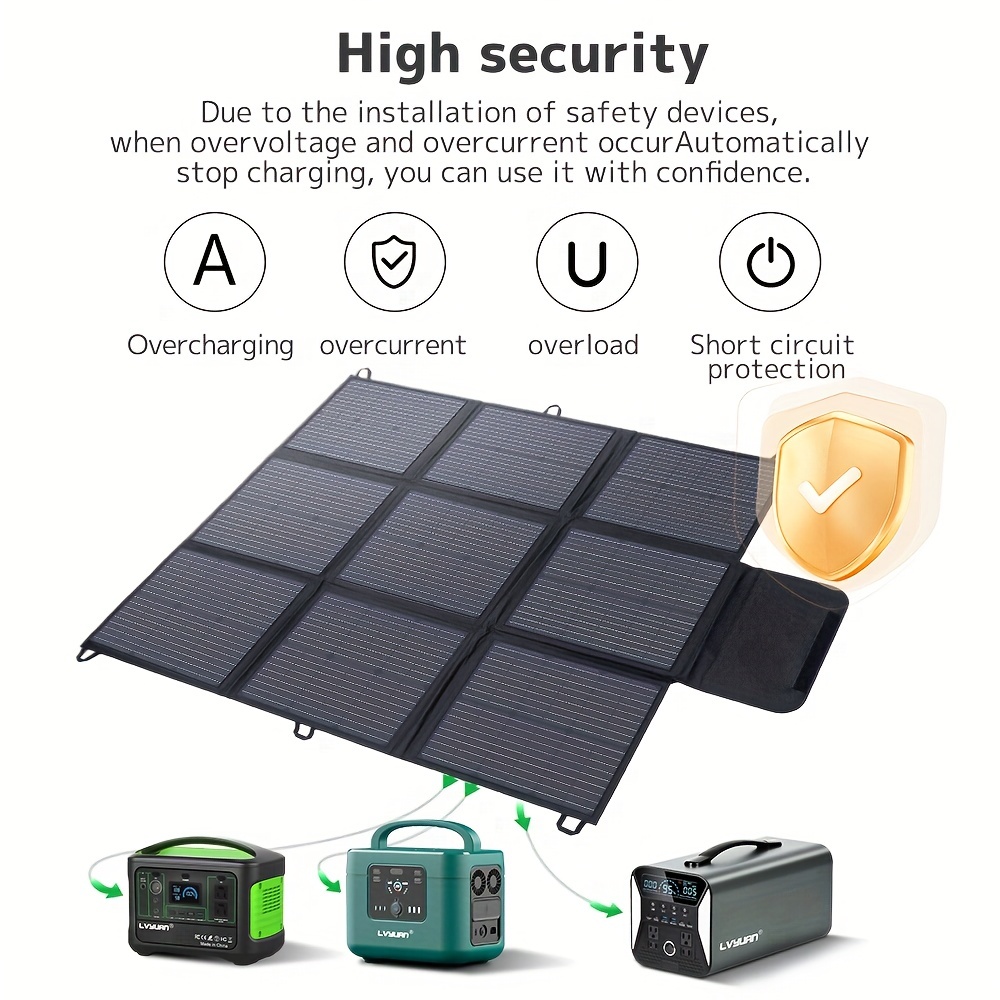 Allpowers Panel Solar Plegable De 200w 18v Portatil Impermeable
