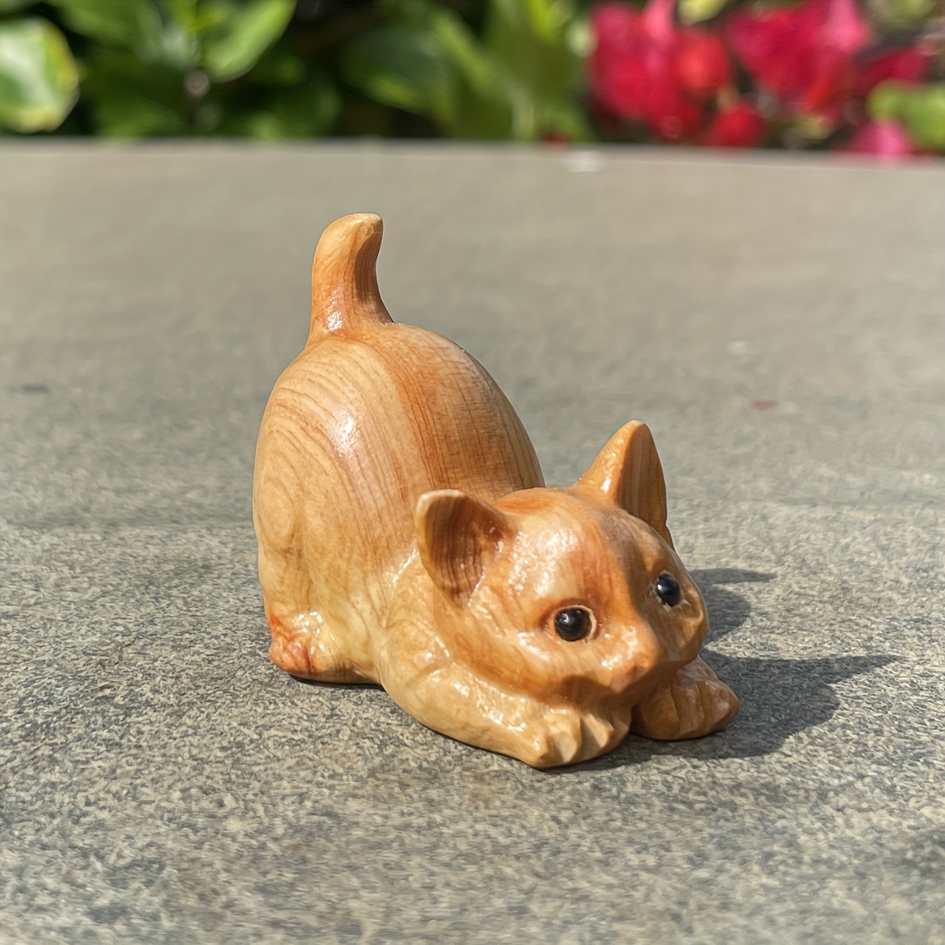 1pc Holzschnitzerei ornamente Süße Liegende Kätzchen - Temu Germany