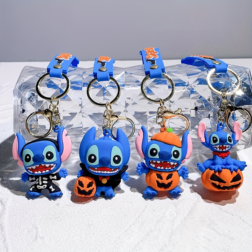 Stitch Keychain Variety of Cartoon Lilo & Stitch Cute Doll Keyring Fashion  Couple Bag Ornament Key Chain Car Pendant Gift