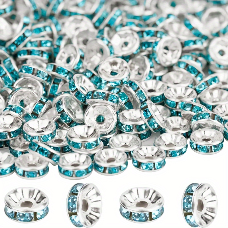 Rondelle Spacer Beads for Jewelry Making, 600 Pieces Rhinestone Spacer  Beads Crystal Bead Spacers for Jewelry Making, Bracelets (10 Colors)