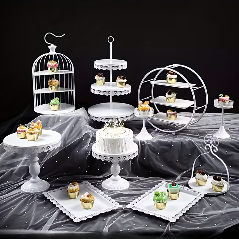 Amazon.com: Lyellfe Set of 7 Gold Cake Stand, Metal Cake Stand Set for  Dessert Table, Decorative Dessert Display Set for Birthday Party, Wedding,  Afternoon Tea, Festival : Home & Kitchen
