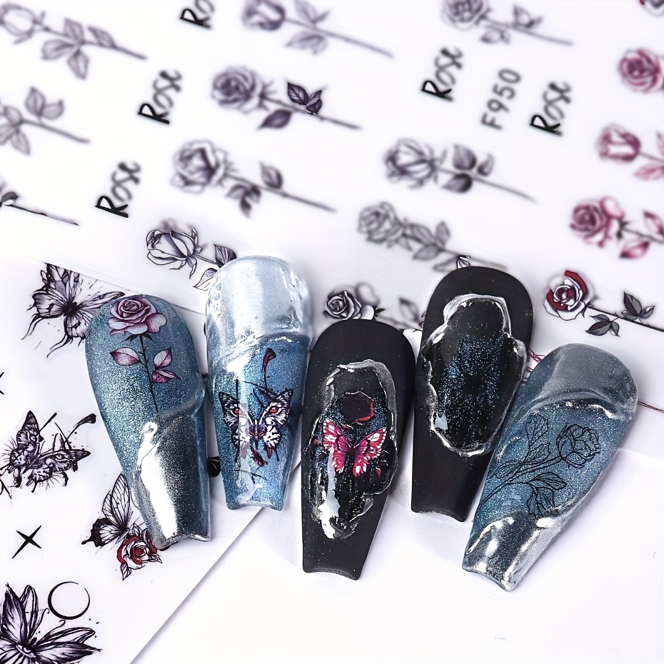 Devilish Halloween Nail Art Stickers Realistic Decals for Acrylic Nails