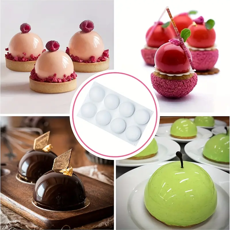 1pc, Silicone Molds, 3D Ball Shape Sphere Baking Mold For Mousse Cake,  Fondant Mold Silicone Mold For Baking Cakes, French Dessert Mold For Pastry  Cho