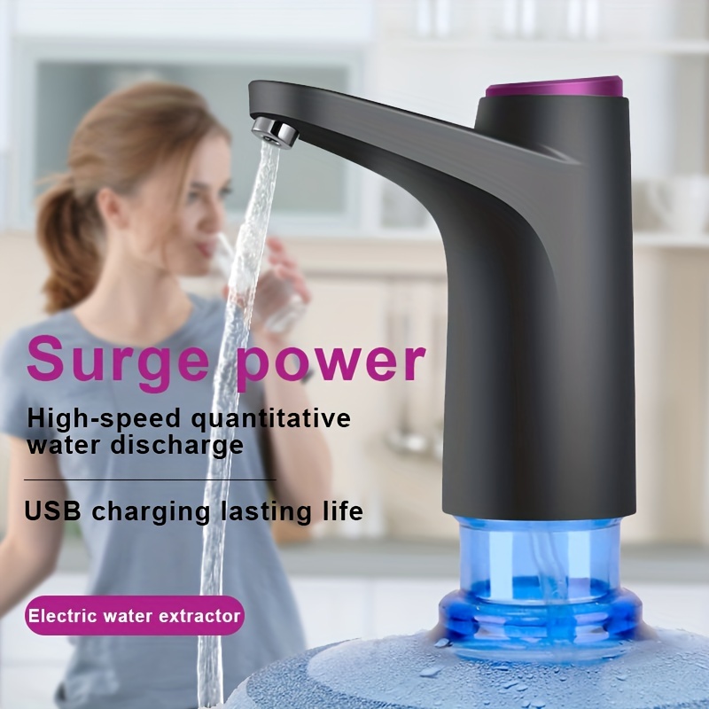 1pc water bottle pump usb charging automatic drinking water pump electric water dispenser for universal 5 gallon bottle wireless and portable for home kitchen office use details 1