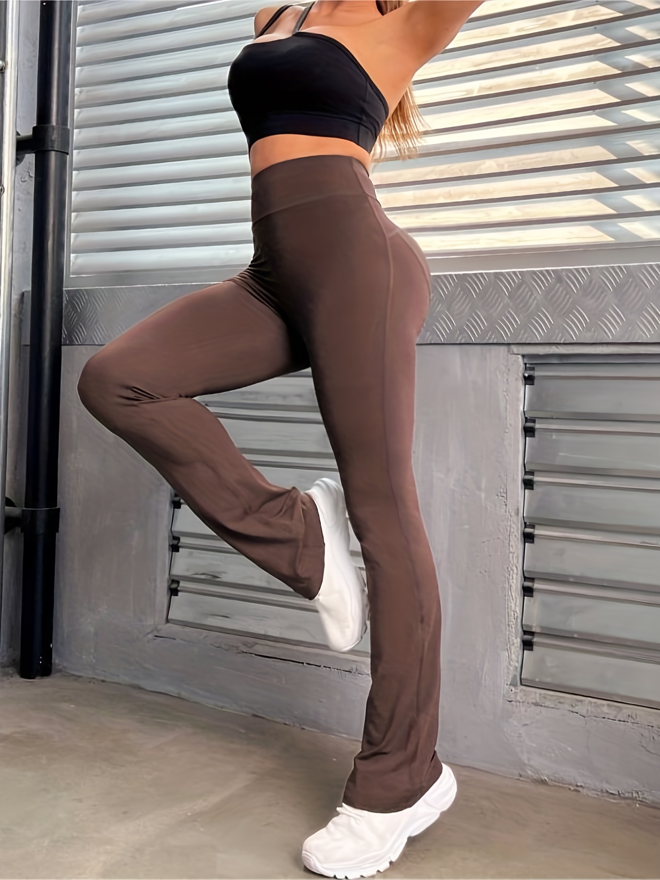Yoga Leggings With Different Colored Legs, Women's Gym Workout