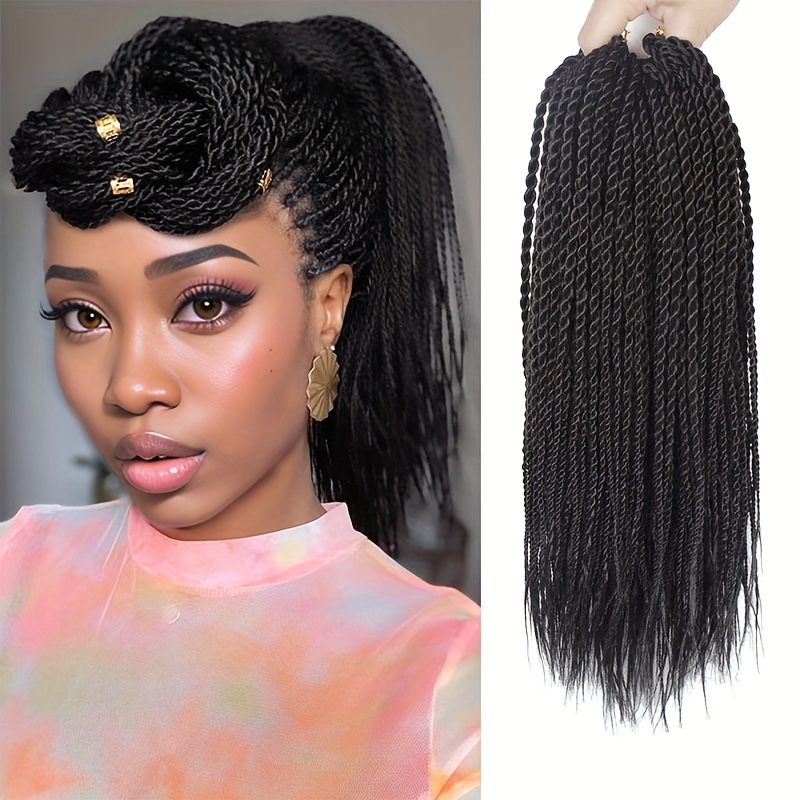 18 Inch 8Packs Senegalese Twist Hair Crochet Braids 30Stands/Pack Synthetic  Braiding Hair Extensions for Black Women… (18 Inch, t30)