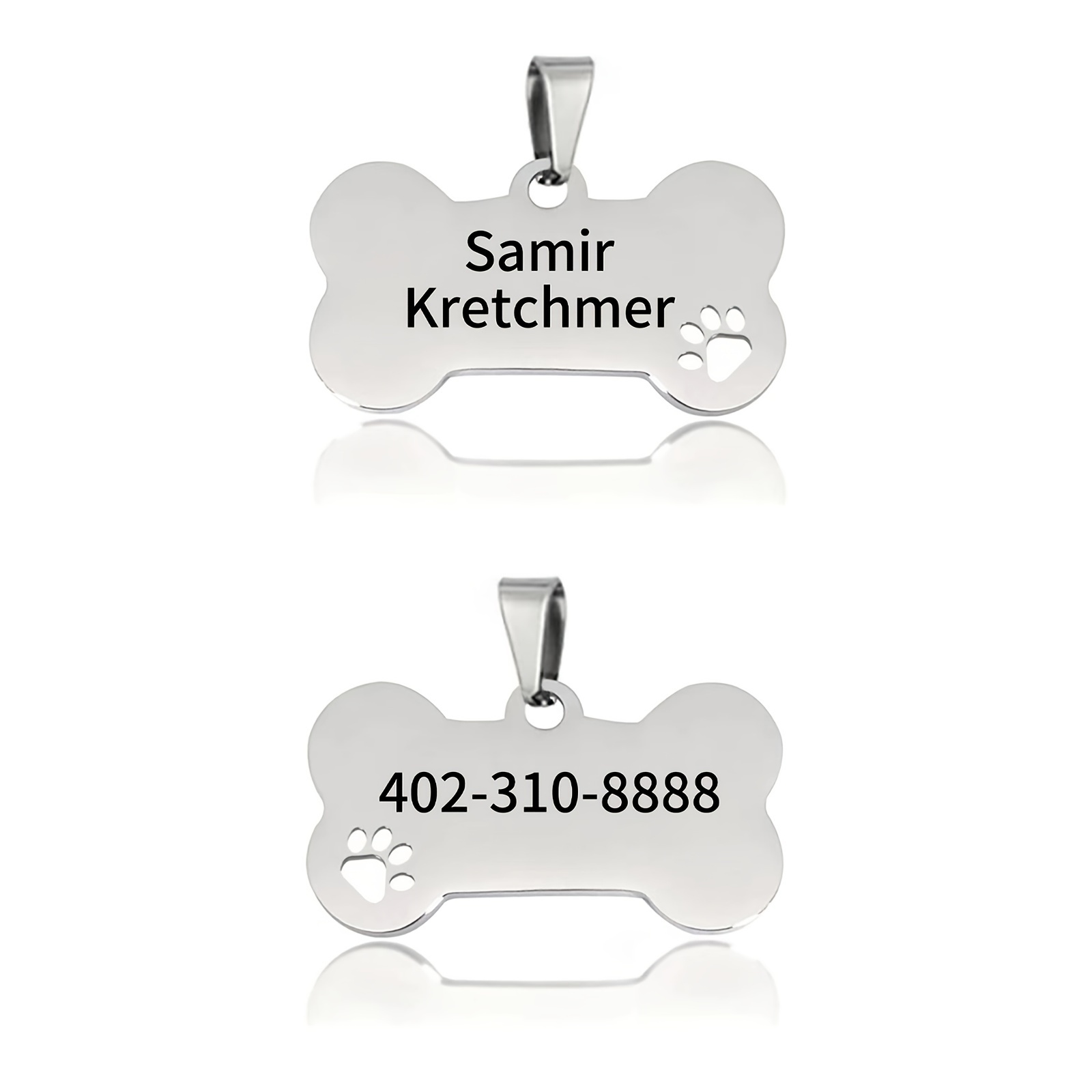 Medical ID - Stainless Steel Dog Tag Blue