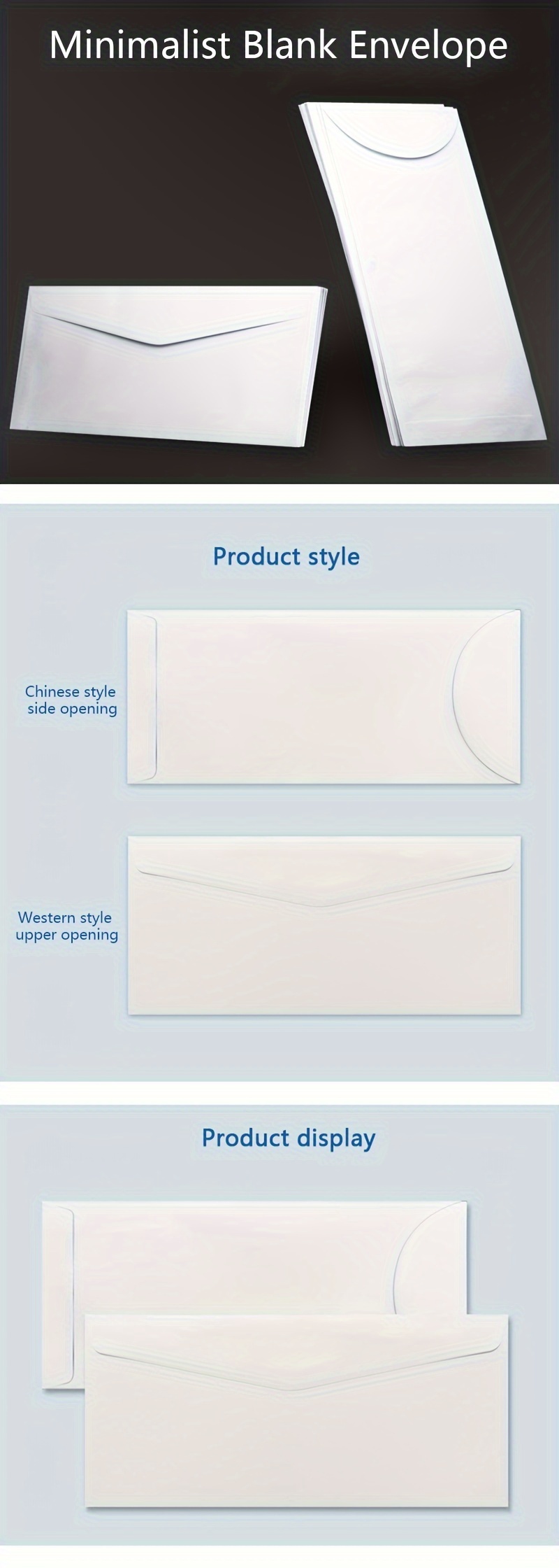 White Simple Blank Wordless Envelope Saliva Glue 4*9 - Temu