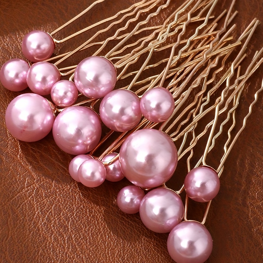 Faux Pearls Decor Hair Pin U shaped Hairpin Simple Vintage - Temu