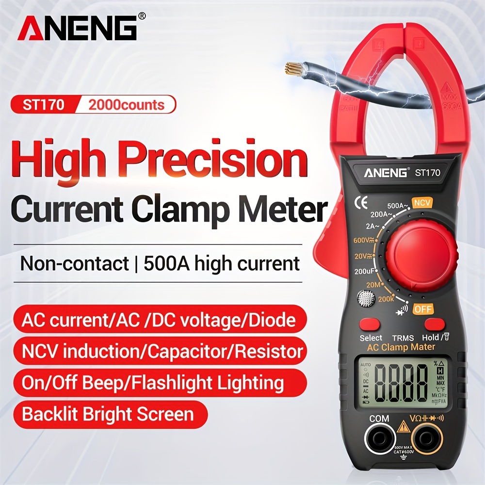 Aneng St201 Professional Digital 1999 Count Clamp Multimeter