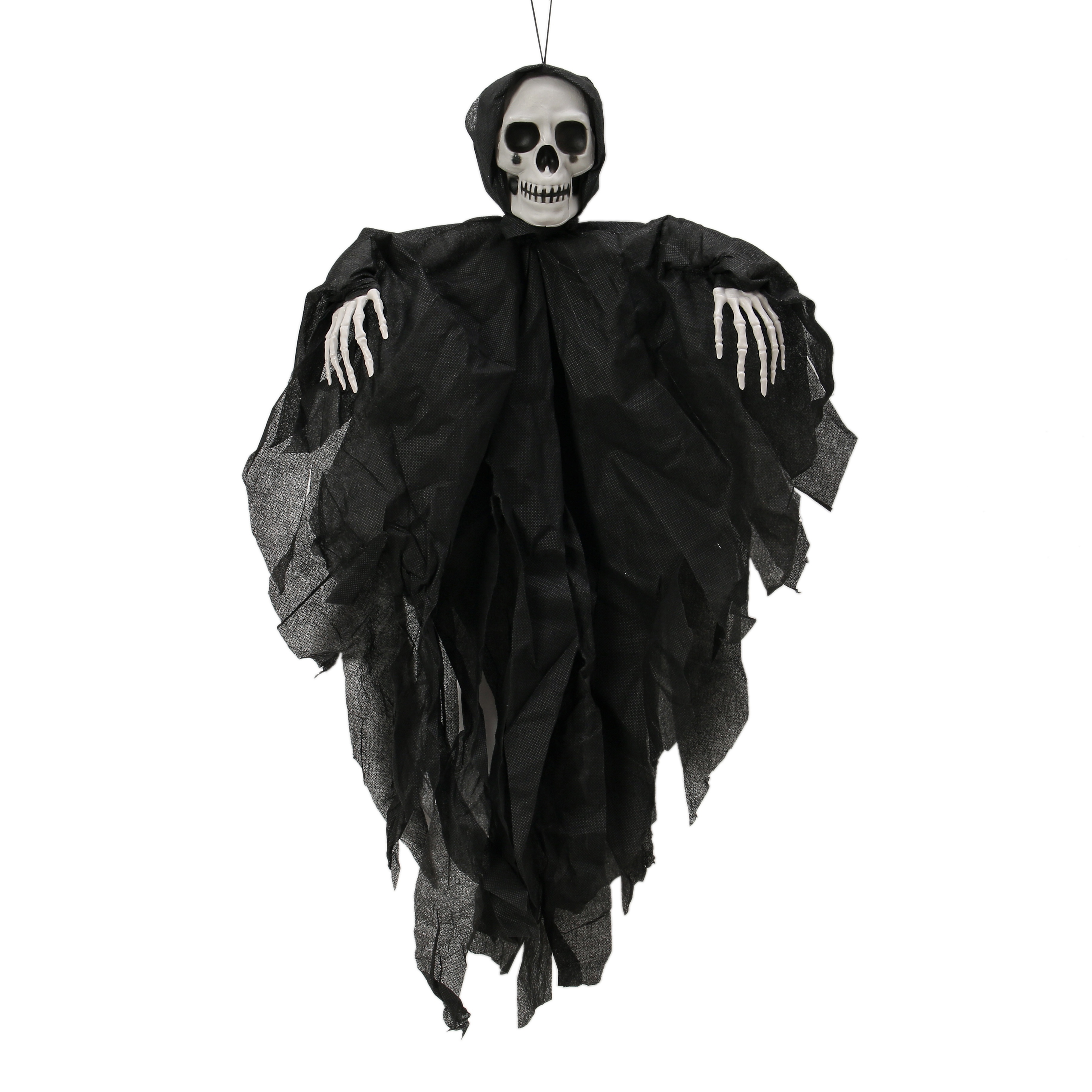 Image of 1pc Black And White Grim Reaper Hood Hanging Ghost, Pendant Decor Ornament, Scene Decor, Room Decor, Home Decor, Window Decor Pendant, Holiday Party Decor