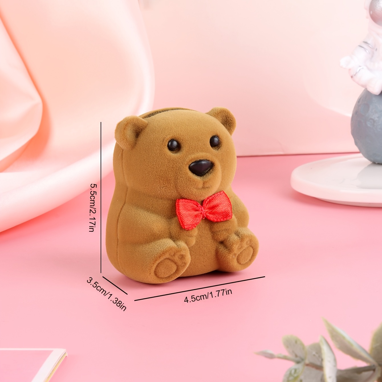 Brown Bear Ring Box for Jewelry Storage