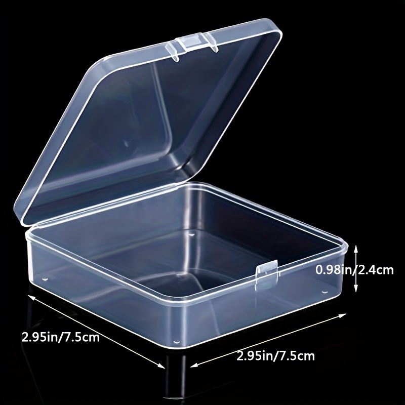 12pcs/set Clear Plastic Storage Boxes, Mini Flip Storage Cases With Hinged  Lid, Transparent Organizer Boxes For Jewelry Beads Nail Art Hair Accessorie