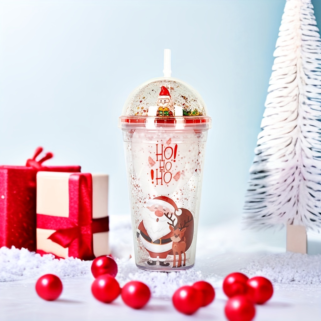 Christmas Welcome Cup Double layer Plastic Cup Water Cup - Temu