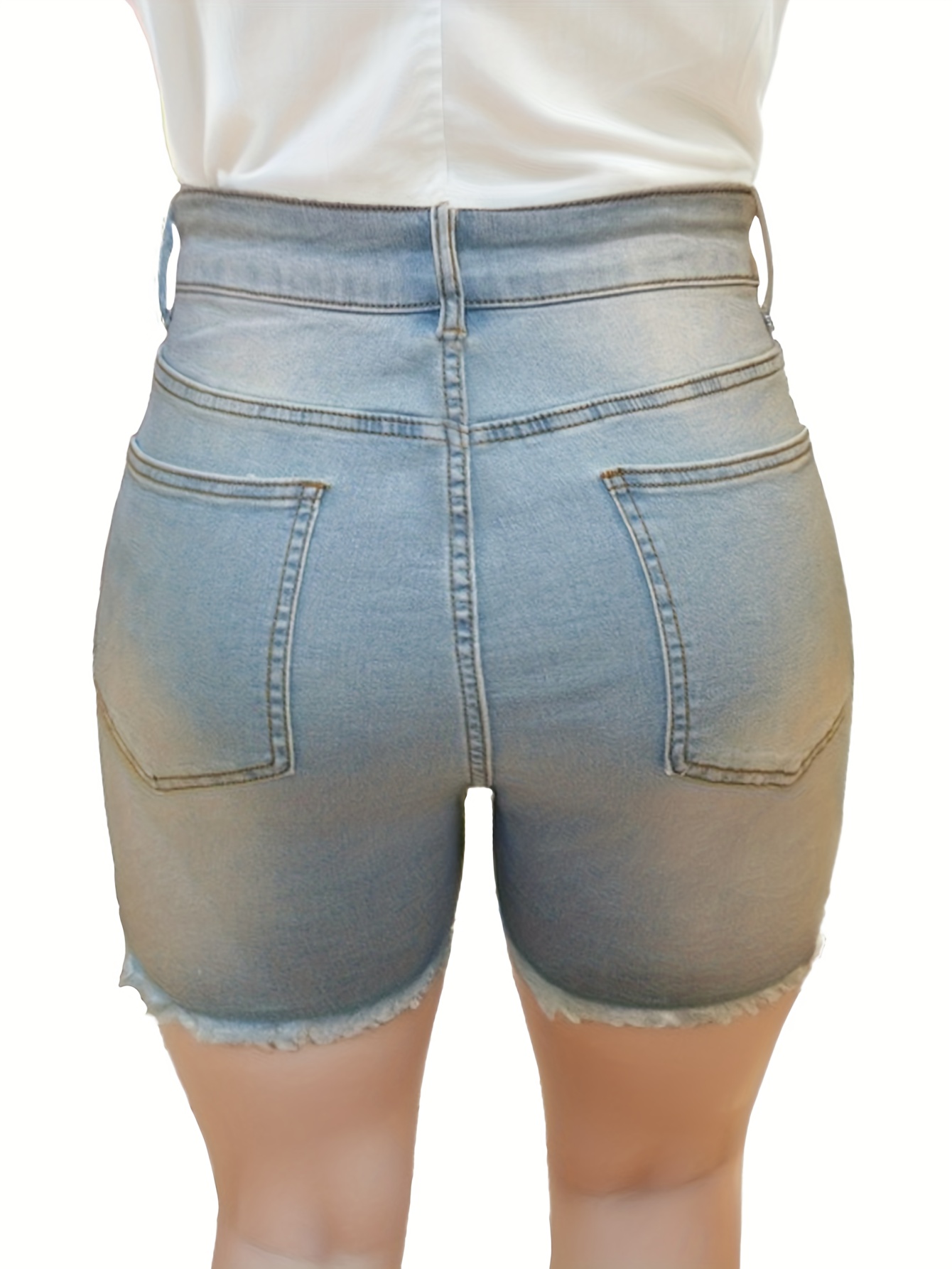 Compra online de Moda feminina sexy rasgado cintura alta jeans
