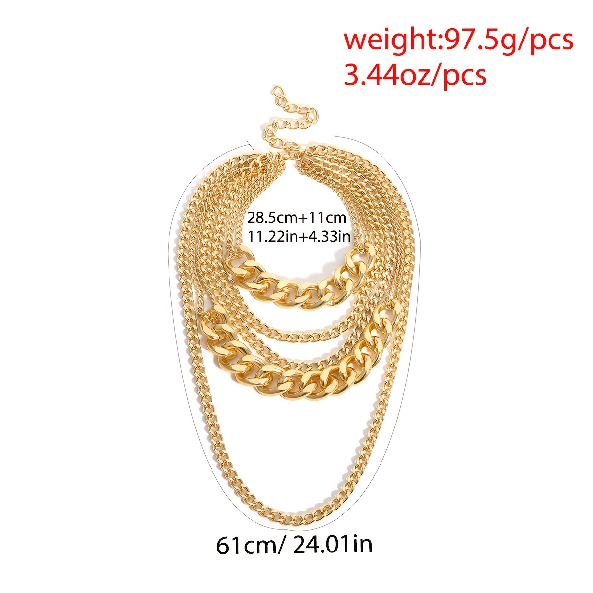 Exaggerated Tassel Punk Chain Necklace