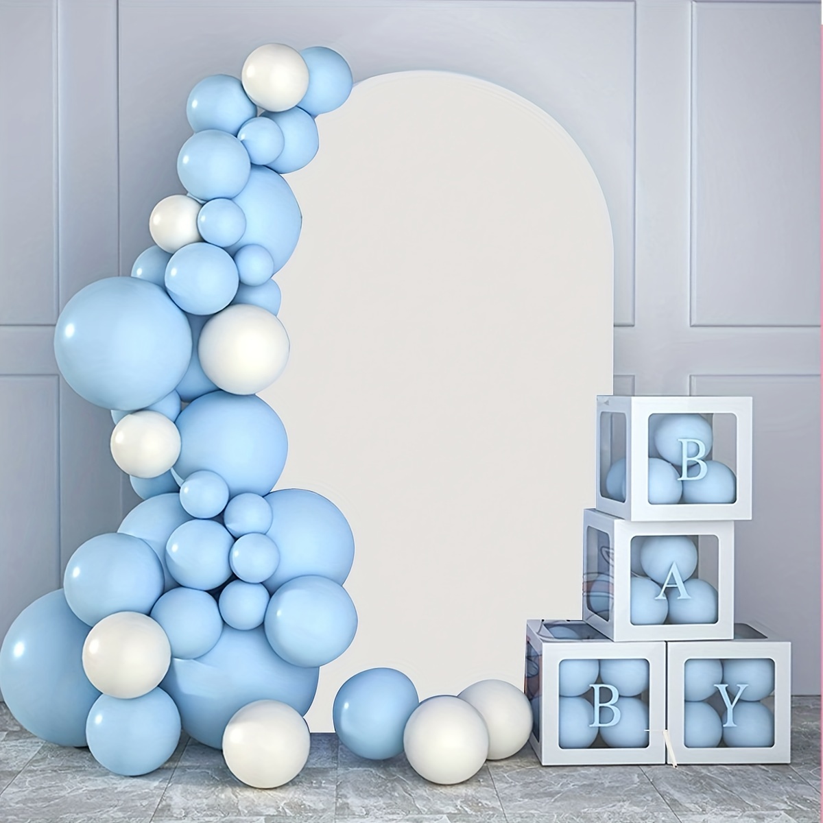 Paquete de 117 decoraciones de primer cumpleaños para bebé, suministros  azules de fiesta de cumpleaños de 1 año para bebé niño con kit de guirnalda  de