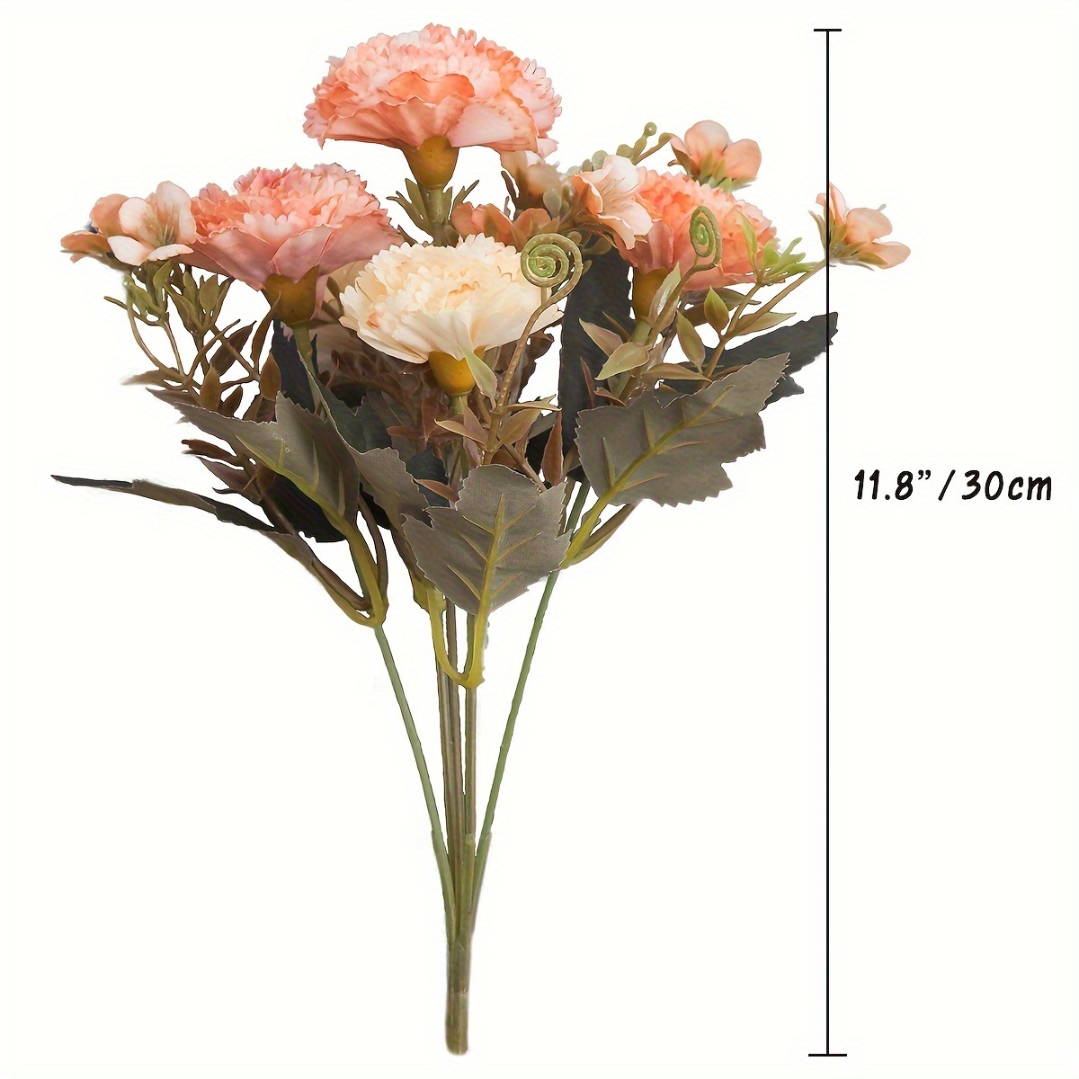 4 Bunches Carnation Small Artificial Flowers for Decoration Small Silk Flowers for Living Room, Dining Table, Bedroom, Office, Garden and Farmhouse