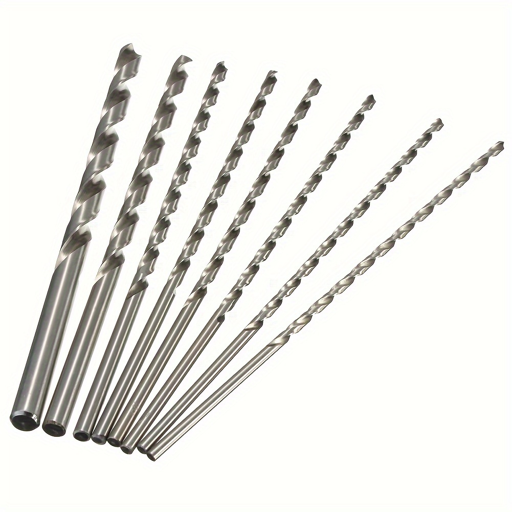 

8pcs Foret Hélicoïdal À Tige Droite HSS (Foret Hélicoïdal D'extension De 200 Mm De Long)