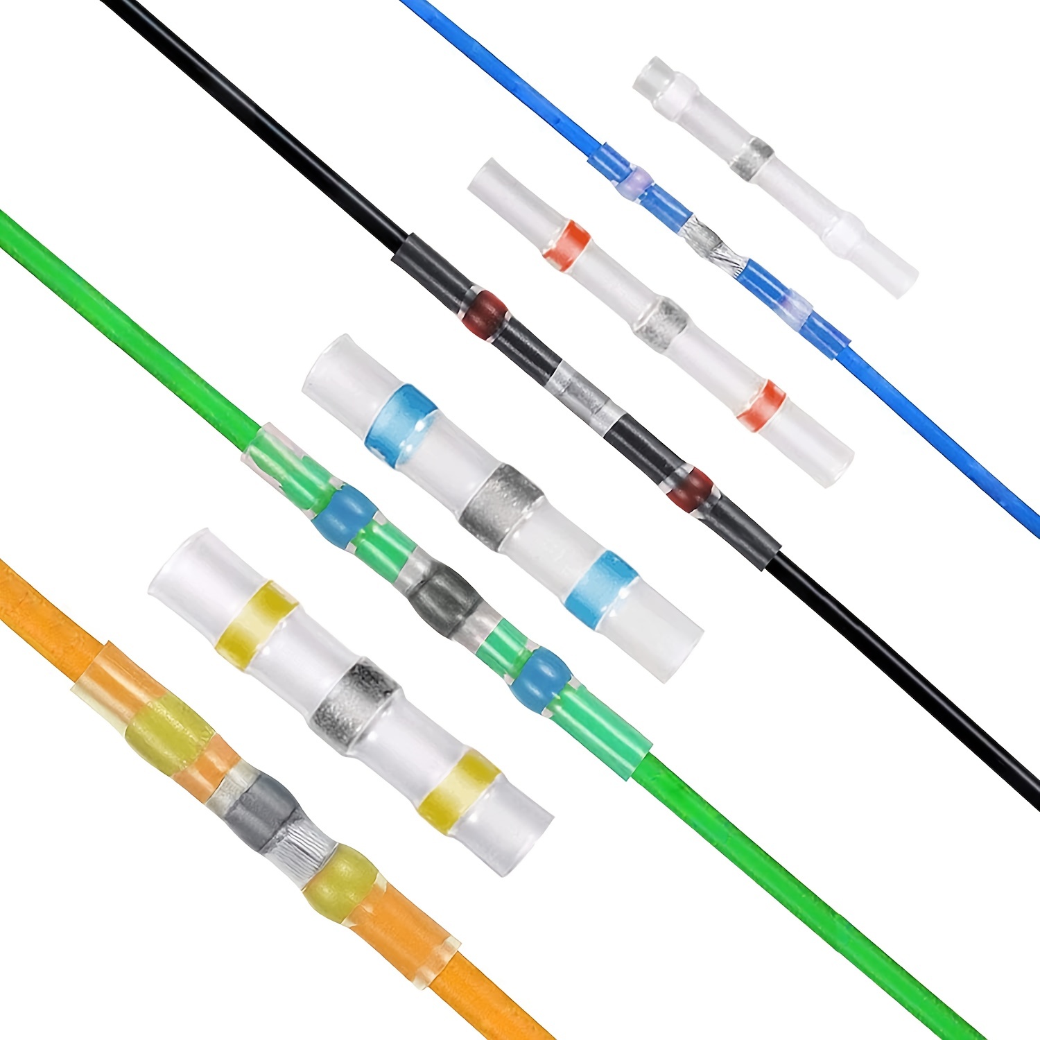 7 Size 250pcs Solder Seal Wire Connectors Heat Shrink Solder Butt Connectors Solder Connector