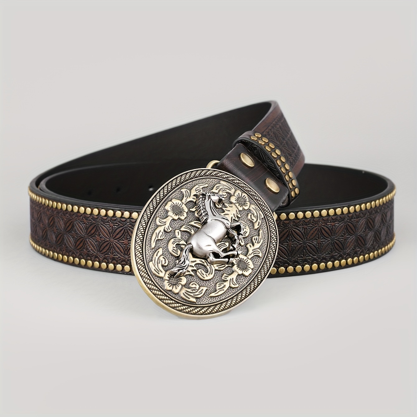 1pc Pattern Vintage Buckle Pu Leather Belt For Men Ideal Choice For Gifts -  Jewelry & Accessories - Temu